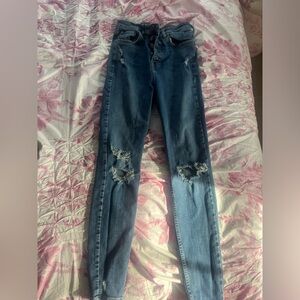Free People Blue Distressed Women Jeans